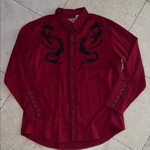 Scully Red Embroidered Men's Shirt